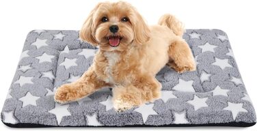 Ортопедичне ліжко для собак BVAGSS, м'яка та тепла підстилка для собак, 100x80 см, білий зірковий принт