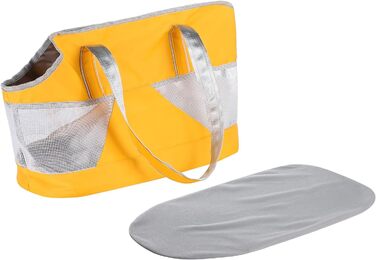 Транспортна сумка для собак та котів на літо, з мішковиною, з регульованим ремінком на плече, дихаюча переноска для тварин, підходить для маленьких собак та котів (Помаранчевий)