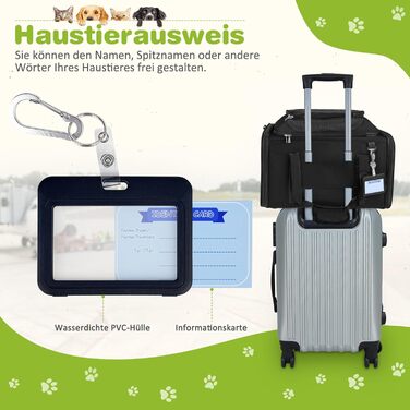 Транспортна сумка для кота/собаки TOFFCAEA, переноска для тварин, складана, чорна, 43 x 28 x 28 см