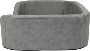 Крісло-лежанка для собак CopcoPet великих порід - овальне, з високими бортиками, миється, сірий колір, 120 x 90 x 10 см