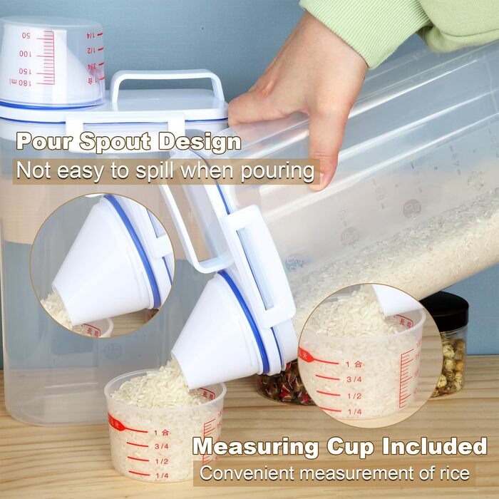 Контейнер для корму для собак MUXHEL, 4 шт., об'єм 2 л, з мірним стаканчиком, зручне зберігання корму для тварин