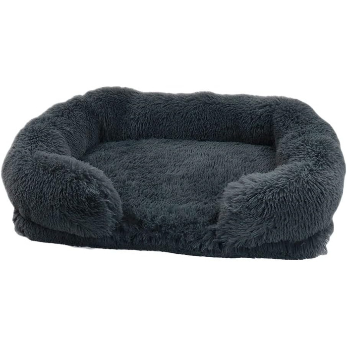 Ортопедичне ліжко для собак MISSMAO - М'яке, знімний чохол, для собак та котів, сірий, XL (100x60x18 см)