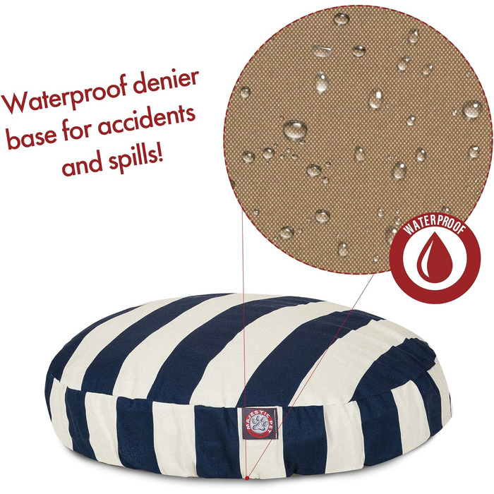 Кругле лежанка для собак Majestic Pet Products, Marineblau, Small, для дому та вулиці, знімний, washable