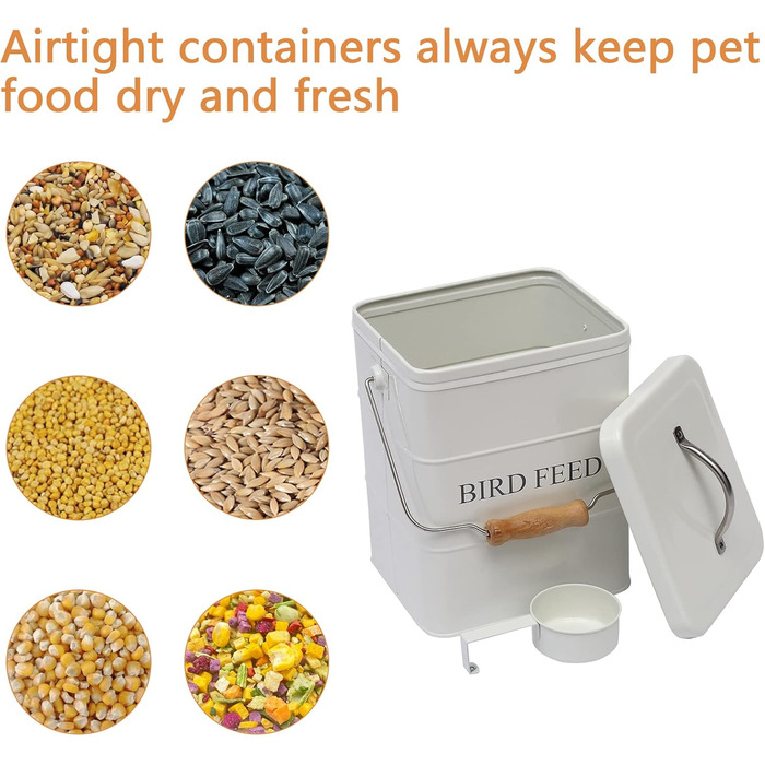 Контейнер для пташиного корму Geyecete, 2.5 кг, білий