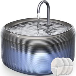 Фонтанчик для котів FEELNEEDY 3.2L - тихий фонтан з 2 режимами потоку, автоматичний поїльник для котів, чорний, з адаптером та 3 фільтрами