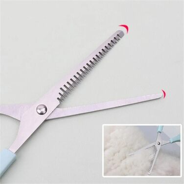 Професійний набір ножиць для грумінгу собак: 2 в 1 (прорізуюча та пряма), 17 см, з нержавіючої сталі, для собак, котів та інших домашніх тварин