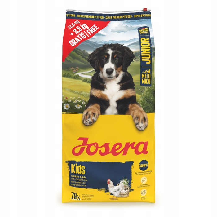 Корм для цуценят та молодих собак Josera з куркою, 15 кг