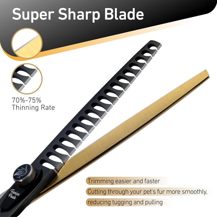 Професійна фенческа ножиця для грумінгу собак Fenice Peak 8 дюймів (440C)