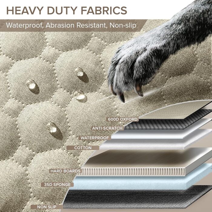 Подовжувач для заднього сидіння вантажівки XL для собак, жорстка підставка, чохол на сидіння для собак в авто, міцна гамак для собак в авто, водонепроникні чохли для тварин у вантажівки, F150, Ram1500 та великі SUV, сірий колір для вантажівок