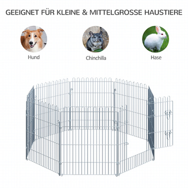 PawHut Відкритий вольєр для цуценят з 8 частин Puppy Run & Playpen, 63x76 см, безпечний і стайня | Аосом