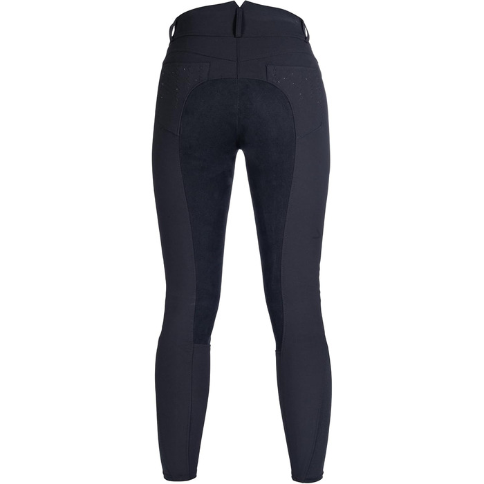 Брюки для верхової їзди HKM Savona, чорні, з деталями зі стразів та Alos-покриттям, розмір 40