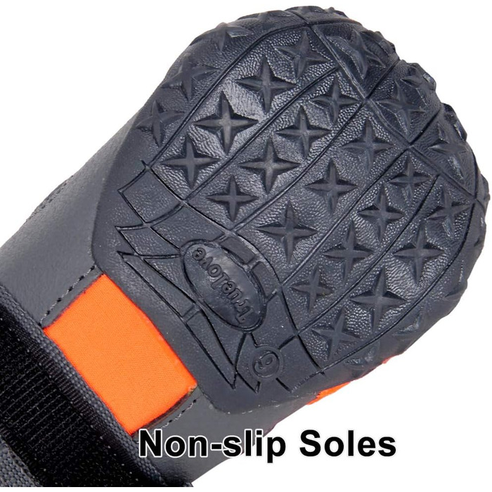 Чоботи для собак Truelove, водонепроникні, з світловідбиваючими ременями, зелені та помаранчеві (4 шт.)