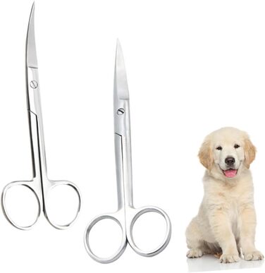 Набір професійних ножиць для грумінгу собак та котів BESTYASH (4 шт.) - прямі та вигнуті, нержавіюча сталь, ергономічний дизайн