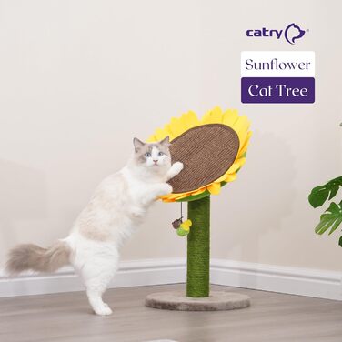 Catry Sonnenblume 2 в 1 Когтеточка для котів із натурального сизалю, іграшкою-бджілкою та лежаком. Мультифункціональні меблі для котів: для дряпання, лазіння та відпочинку