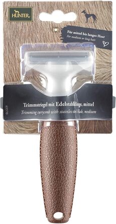 Трімштригель Hunter SPA з нержавіючою сталлю для собак та коней, 15,5 x 6,5 см, 47 зубців