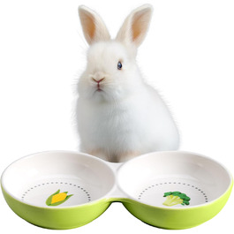 Набір мисок для тварин Navaris: котики, морські свинки, кролики. 2 шт. Кераміка, зелений колір. Підходить для маленьких тварин, гризунів та хом'яків.