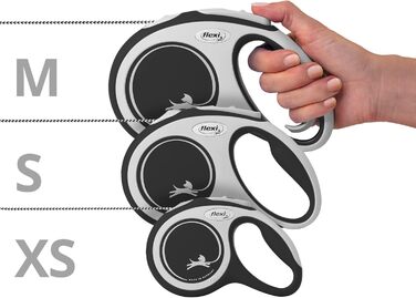 Рулетка Flexi New Comfort для собак і котів, чорна, 5 м, до 20 кг