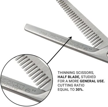 Професійні ножиці для филирування Kiepe 2119, 6 дюймів, 28 зубців, з нержавіючої сталі, Made in Italy