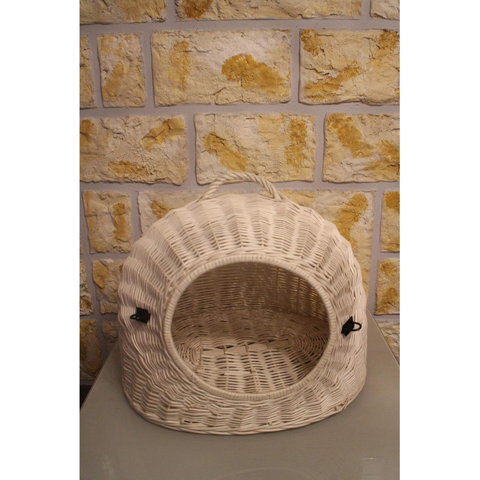 Транспортний кошик для котів, котяча печера, кошик для котів, плетіний кошик з лози, кошик для кота (без подушки)