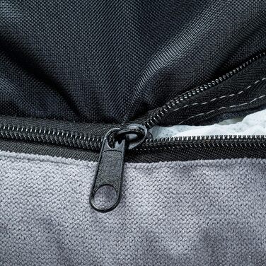 Крісло-ліжко для собак Tagträumer Joy, сіре, 60x50x18 см, м'яке, ергономічне, для маленьких собак, знімний чохол з короткого хутра