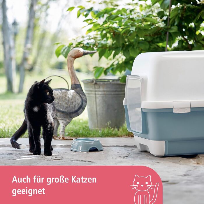 Туалет для котів Kerbl Cathy Clever & Smart, синьо-білий, 58x45x48 см, з висувним лотком
