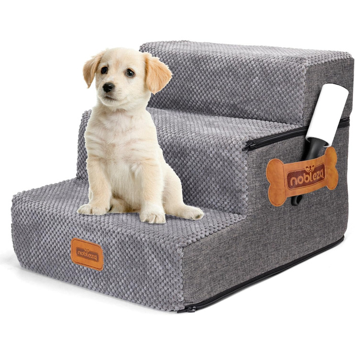 Сходинки для собак Nobleza – 5 сходинок, пандус для тварин, килимок для видалення ворсу, сходи для котів та собак до ліжка/дивану