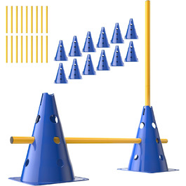 Набір фігур для аджиліті для собак, 12 кілків, 18 стійок, футбольне тренувальне обладнання, сумка в комплекті