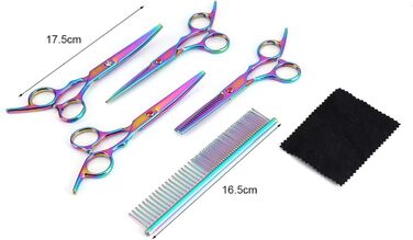 Набір професійних ножиць для грумінгу собак Restokki, нержавіюча сталь, для догляду за довгою та короткою шерстю собак, котів та інших домашніх тварин