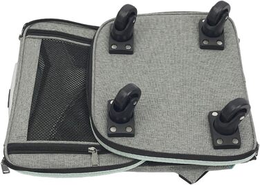 Складаний рюкзак для собак та котів Soudesileim 2-в-1 з візком, до 9 кг, сірий, 34x28x44 см