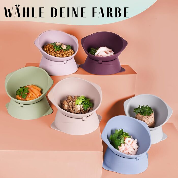 Підвищений годівниця для котів ne&no® Silikon з регульованим нахилом, сірий колір каменю | годівниця для котів | миска для котів