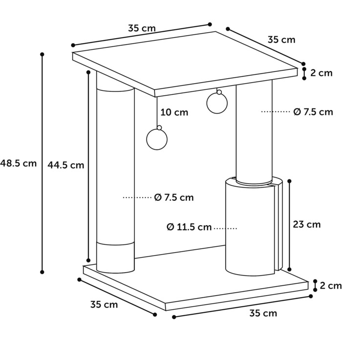 Дерев'яний кігтечка Flamingo Kratzbaum UNA – Кремовий/Натуральний | Компактний, стильний, ідеальний для котів для дряпання та відпочинку
