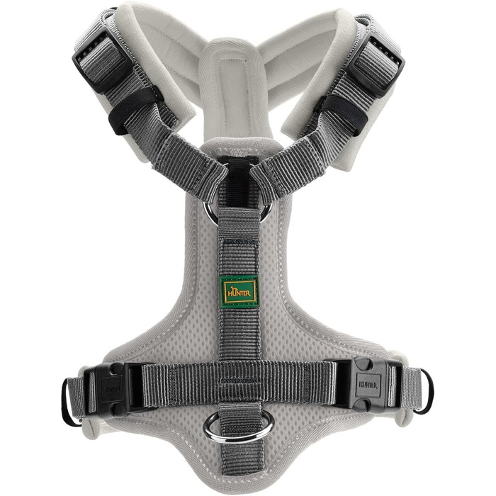 Нашийник для собак HUNTER Hundegeschirr Maldon UP, світло-сірий/сірий, м'який, комфортний, з 3M Scotchlite, 4-ступенева регулювання, з м'яким ручним захопленням (від S-M), розмір XS світло-сірий/сірий