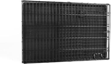 Клітка для собак Amazon Basics складана металева з піддоном, чорна, 107 x 71 x 76 см