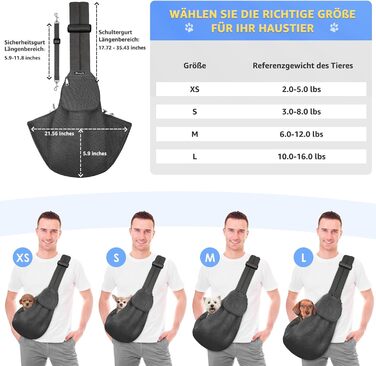 Сумка-переноска для собак SlowTon, сіра, L (4,5-7,2 кг) з регульованим плечовим ременем та передньою кишенею