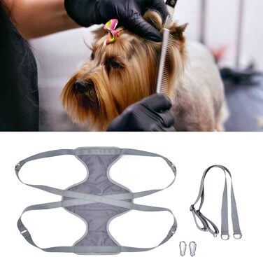 Гамак для грумінгу домашніх тварин, для собак та котів середніх та маленьких порід, сірий. Гамак-тримач для грумінгу, підходить для стрижки нігтів, миття та чищення вух