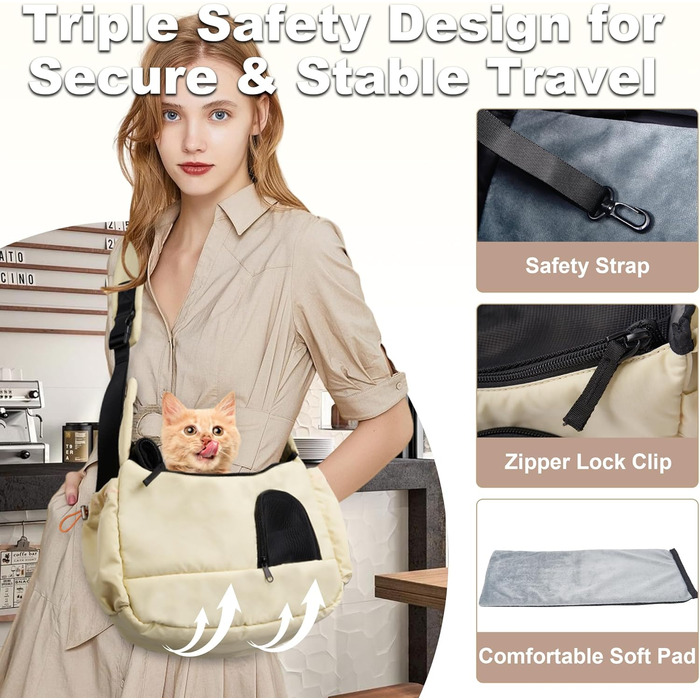 Трансформер для собак та котів до 3,2 кг, дихаюча переноска для тварин, зручна сумка-переноска для кошенят та цуценят (світло-жовтий)