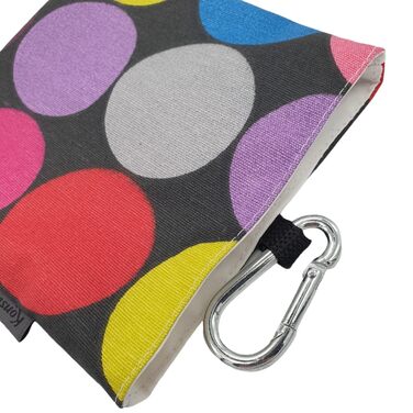 Сумка для ласощів для собак з магнітом та карабіном з ламінованої бавовни - ЯСКРАВІ КУТІ - ЧОРНИЙ