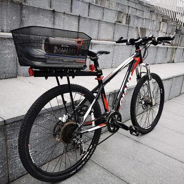 Металевий задній кошик для велосипеда, великий, стабільний, з аксесуарами для монтажу. Підходить для собак, покупок, пікніків, шкільних рюкзаків. Модель L2