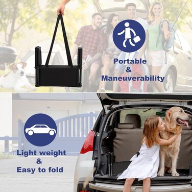 Rampe для собак HEYOUTH – 4 сходинки, до 80 кг, для авто, SUV, LKW, високі ліжка (101*75*47 см)