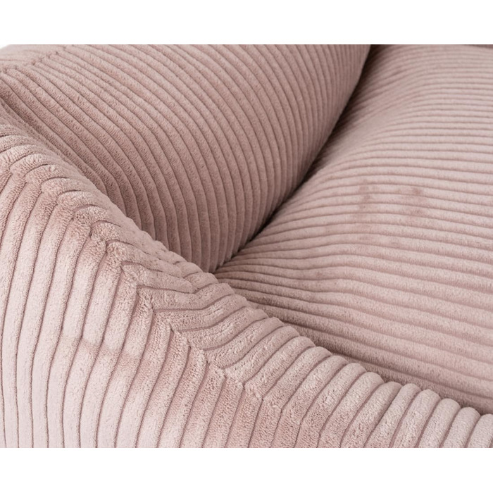 Кнуфельвуфф лежанка для собак з корду з ручним плетінням, модель Олівія M-L, 85 x 63 см, рожева, знімний чохол, придатна для прання, для великих, середніх та малих собак, розмір L 85 x 63 x 23 см, рожева