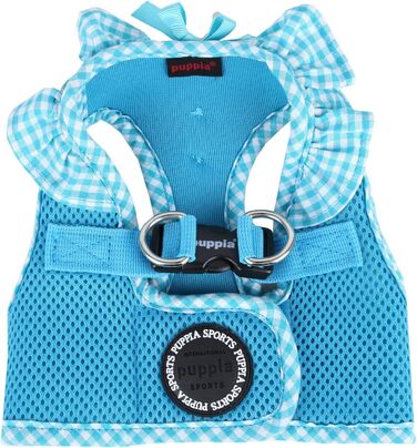 Шлейка для собак Puppia Vivien West - регульована, м'яка, в клітинку (Himmelblau, XS)