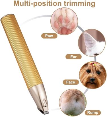 Електрична машинка для стрижки тварин з LED-підсвічуванням, бездротова, USB, для собак, котів, чорна