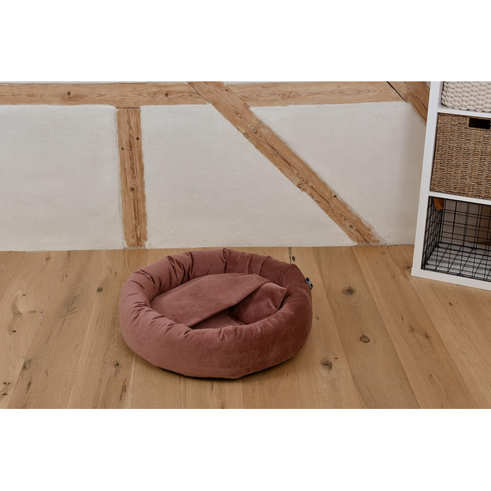 Килимок для собак Luxus Denver | гігієнічний, миється | Розмір M (для маленьких та середніх собак) | Кукурудзяна печеринка з пакетиками для збору відходів (оксамит, ) | Діаметр 68 см (Ø 68 см, Рожевий)