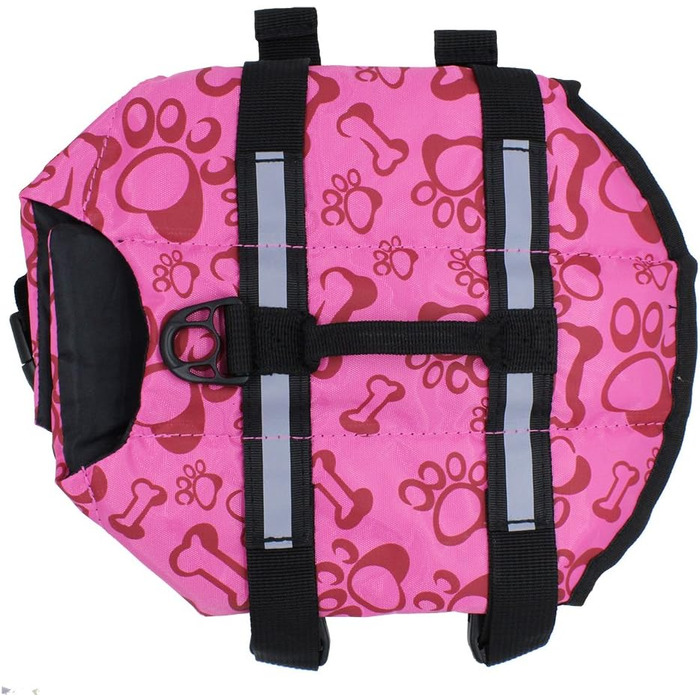 Жилет для собак Snik-S з світловідбиваючими смугами та регульованим поясом, плаваючий жилет для собак з короткою мордою (Мопс, Бульдог, Пудель), XS, рожевий