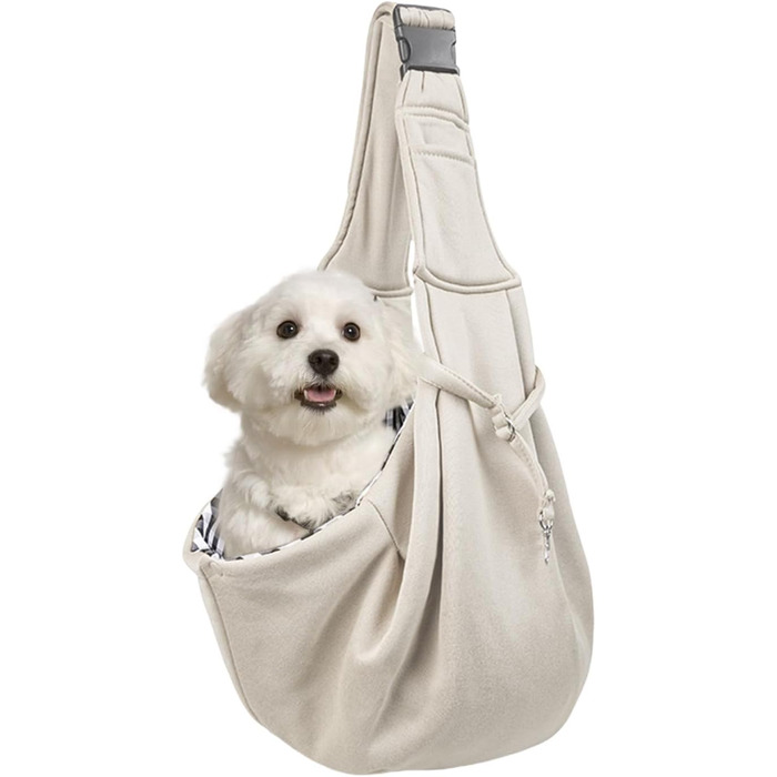 Сумка-переноска для собак Dtaigou - дихаюча переноска для цуценят з вентиляцією, регульовані ремені, легке аксесуар для прогулянок, активного відпочинку та повсякденного використання (Бежевий)