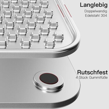 Лизательный коврик для собак та котів зі сталі 304, антиковзаючий Edelstahl Schleckmatte для заспокоєння та боротьби з нудьгою, 24.5 x 24.5 см