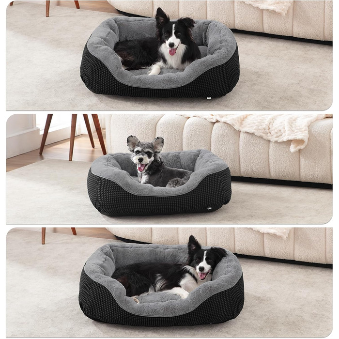 Ортопедичне ліжко для собак Invenco, розмір M, чорне. М'яке, тепле, з неслизьким дном (30x24x9 см)