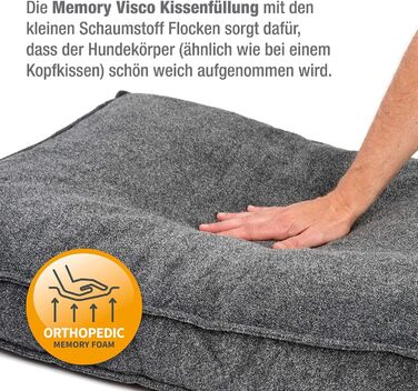 Jammaxx-Pets Преміум подушка для собак, ортопедична, 65x50 см (S), сіра