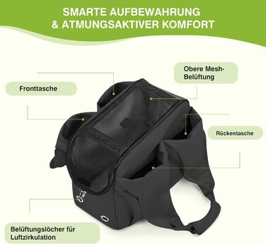 Сумка-переноска для собак та котів ALLSOPETS, чорна, для подорожей та відпочинку на природі