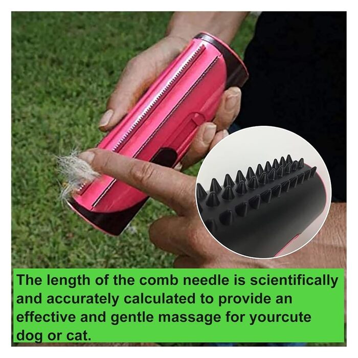 Щітка для котів та собак, видалення шерсті, гребінець для грумінгу, масаж та догляд (рожевий)